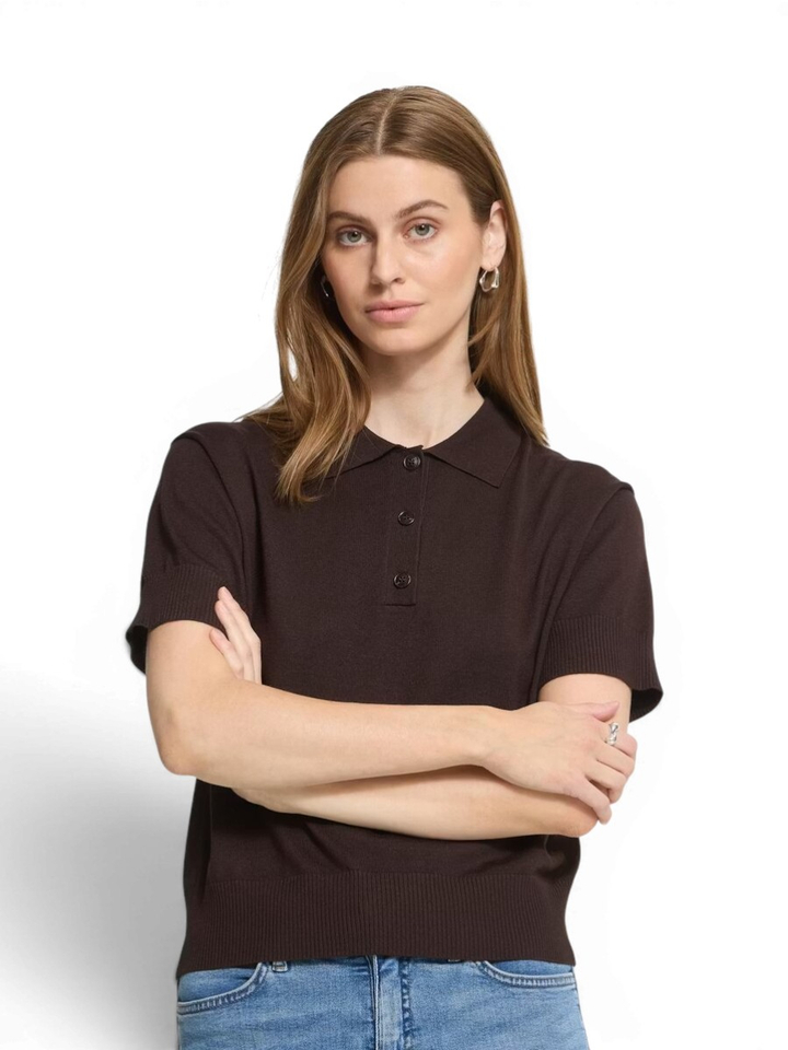 Donkerbruine poloshirt Luls Ichi