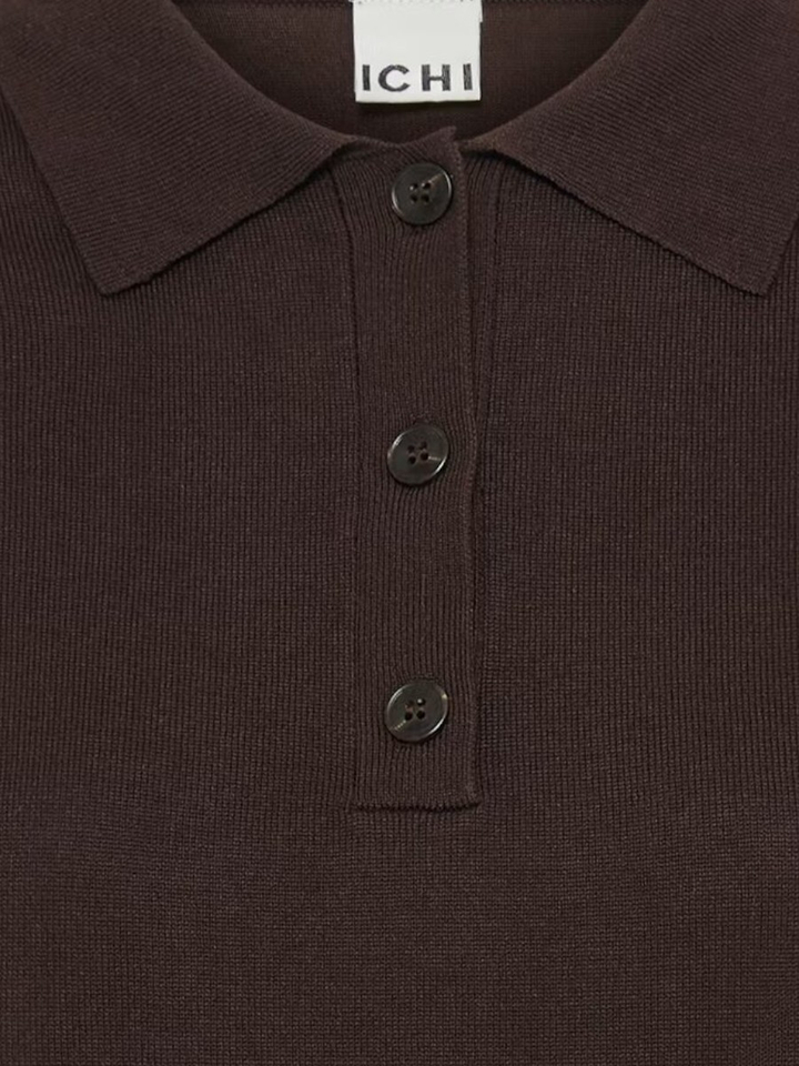 Donkerbruine poloshirt Luls Ichi