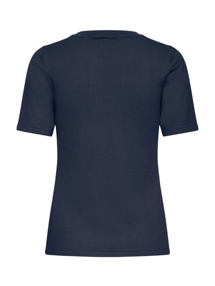 Donkerblauwe pull met korte mouwen Ichi 