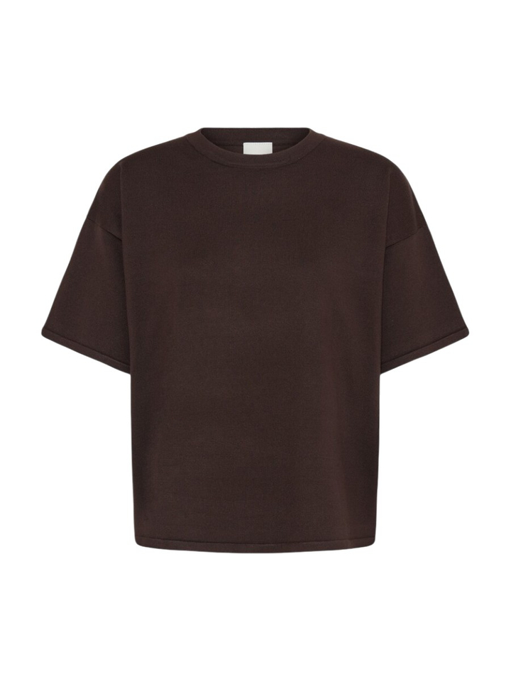 Donkerbruine pull met korte mouwen Ichi