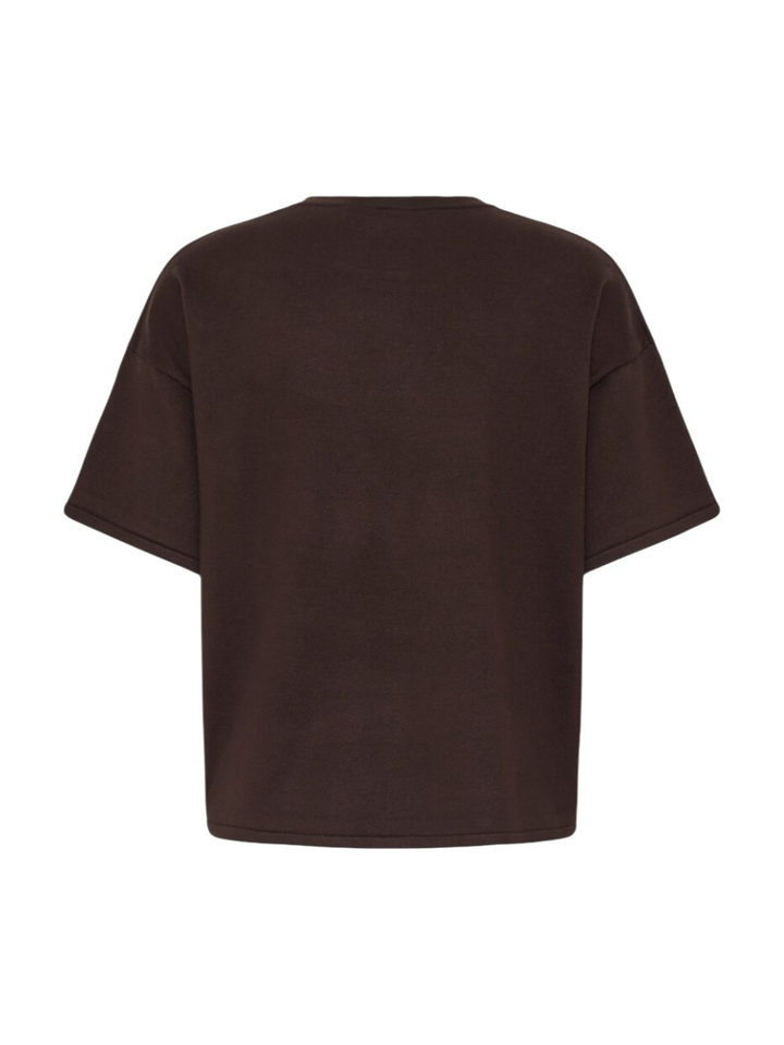 Donkerbruine pull met korte mouwen Ichi