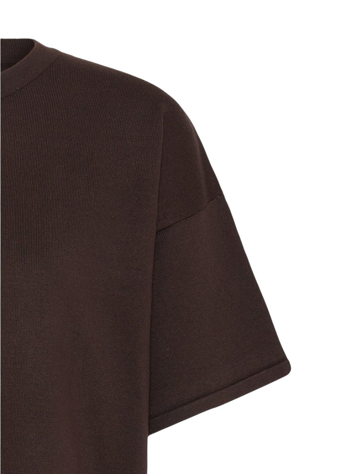 Donkerbruine pull met korte mouwen Ichi