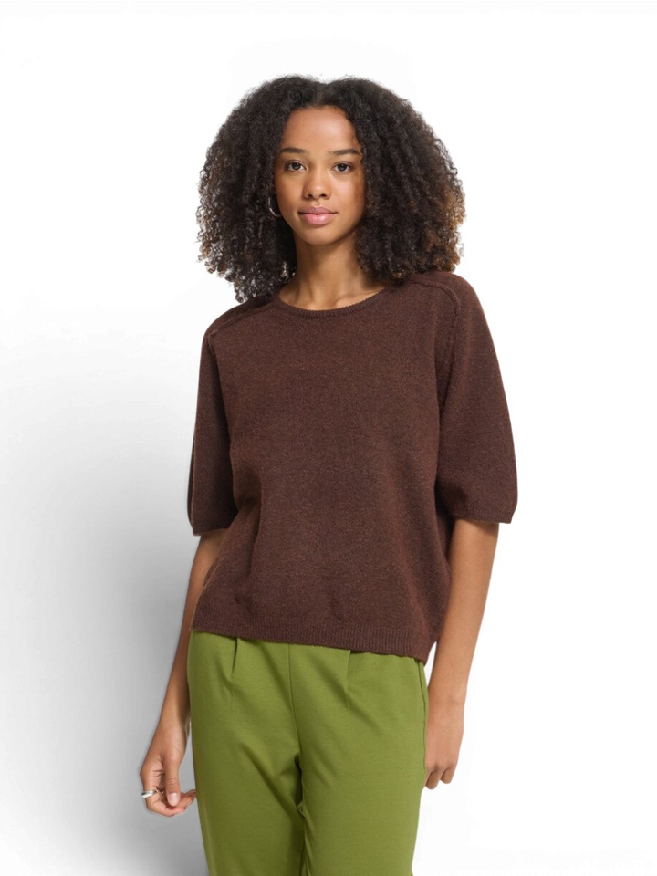Donkerbruine pull met korte mouwen Dasila Ichi
