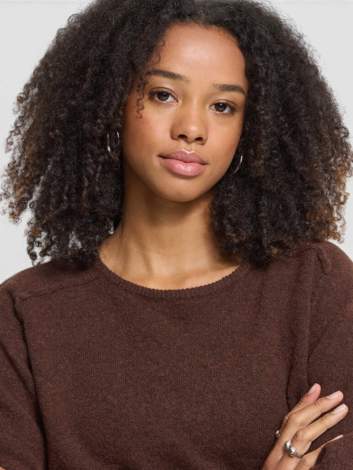 Donkerbruine pull met korte mouwen Dasila Ichi