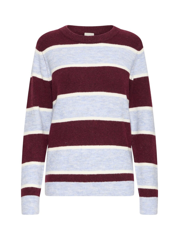 Bordeaux/lichtblauw gestreepte pull Edeen Ichi 