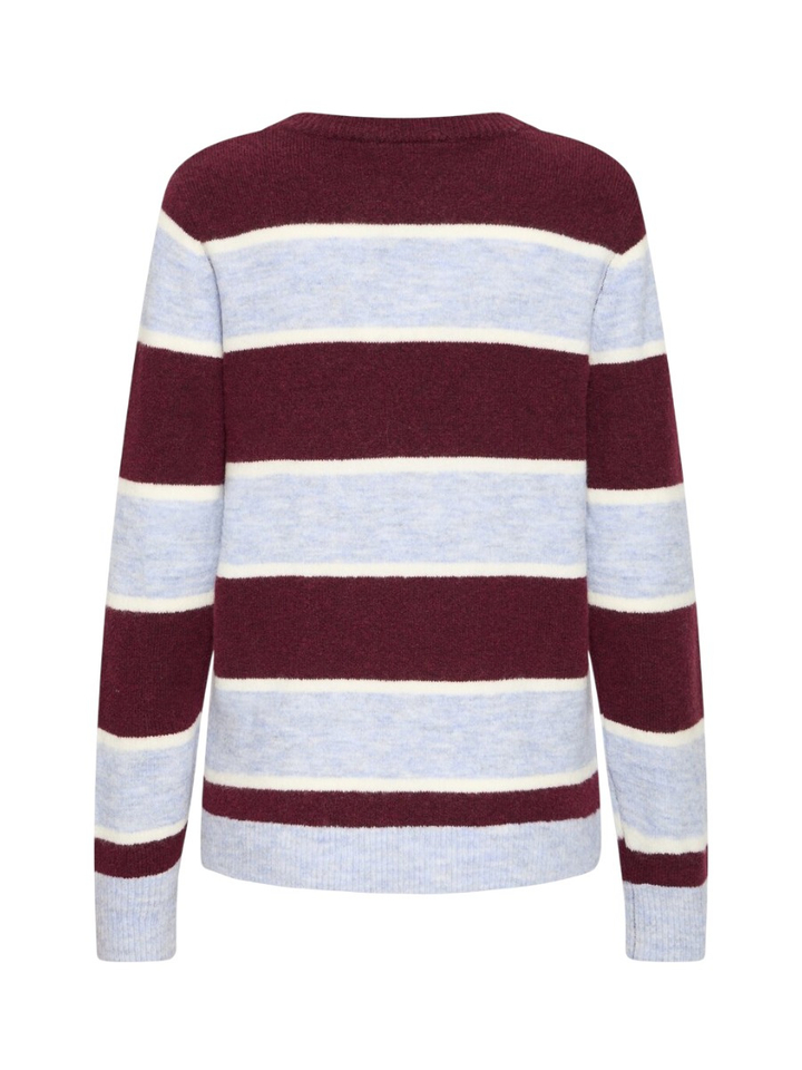 Bordeaux/lichtblauw gestreepte pull Edeen Ichi 
