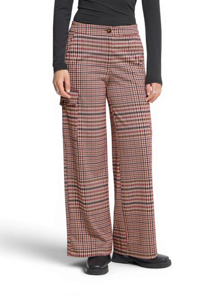 Multicolor broek met ruitjes en zakken Kate Checkit Ichi