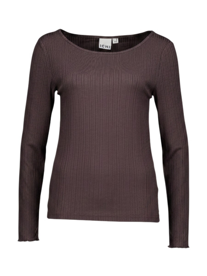 Donkerbruine T-shirt met lange mouwen Cella Ichi