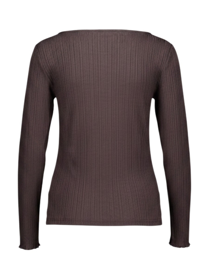 Donkerbruine T-shirt met lange mouwen Cella Ichi