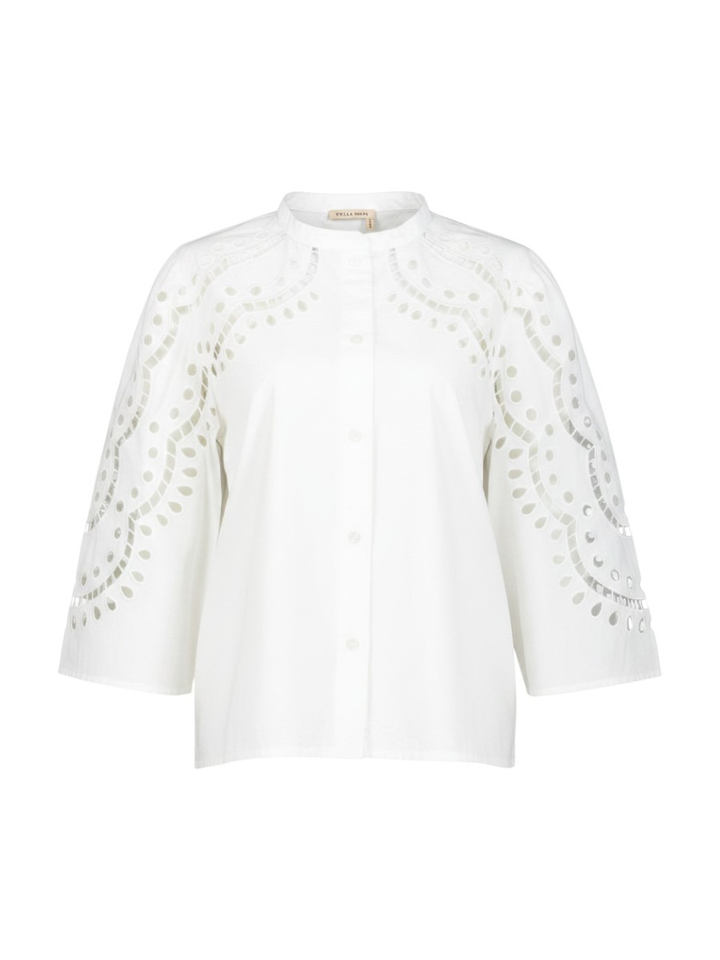 Witte bloes met broderie detail Stella Nova 