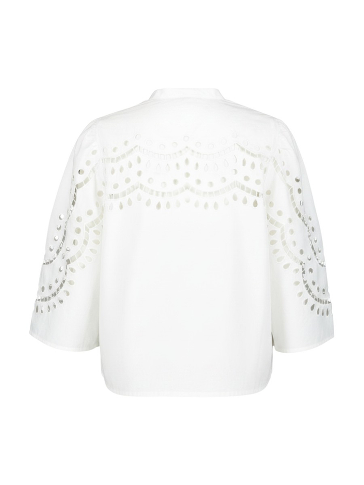 Witte bloes met broderie detail Stella Nova 