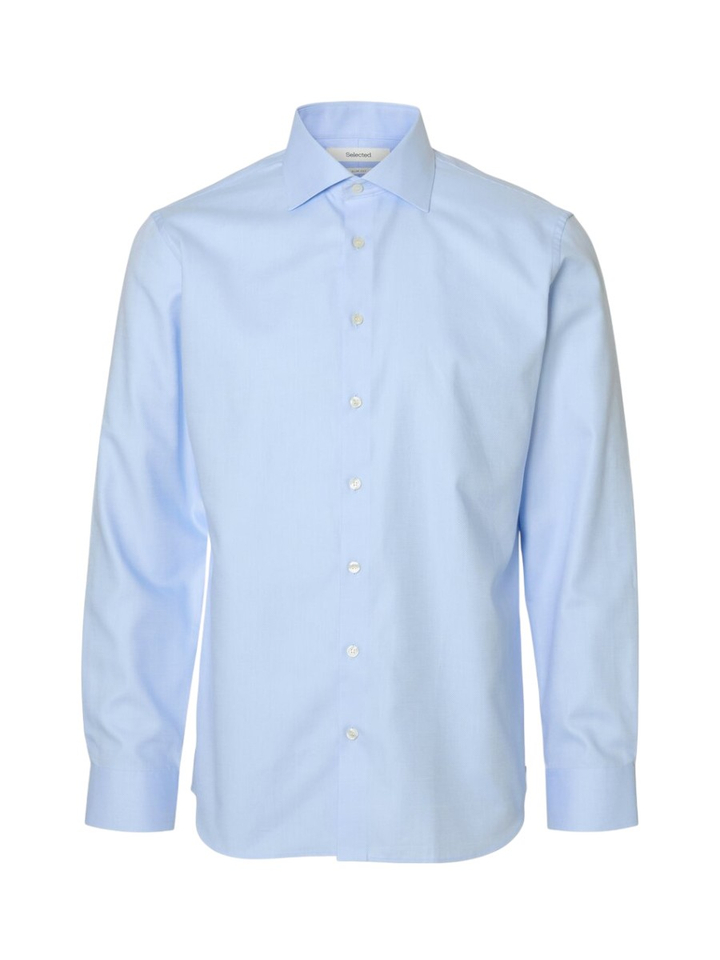 Light blue katoenen hemd ( slim fit) met details en lange mouwen Selected