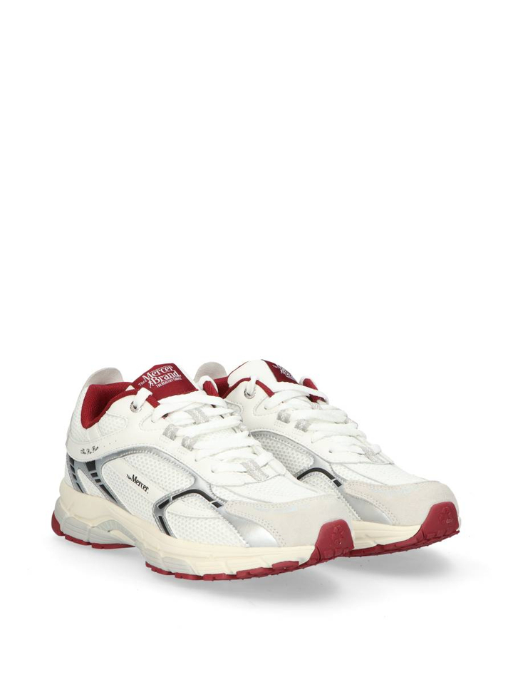 Witte lage sneakers met rood accent Mercer 