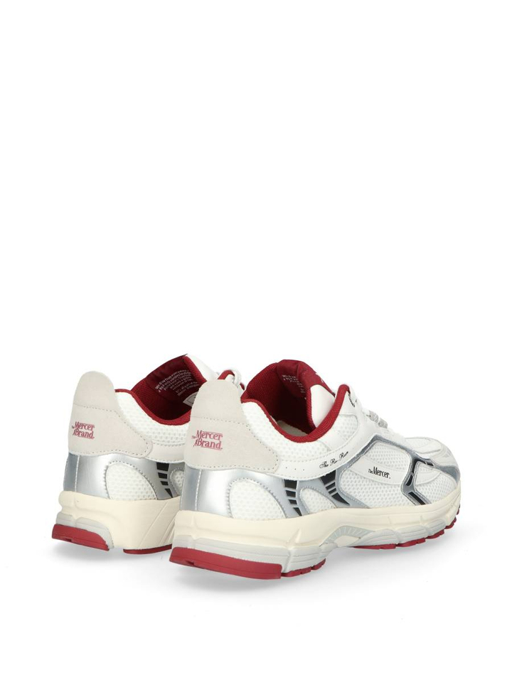 Witte lage sneakers met rood accent Mercer 