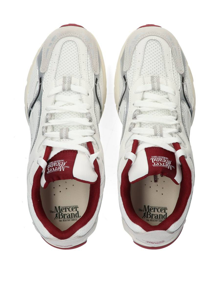 Witte lage sneakers met rood accent Mercer 