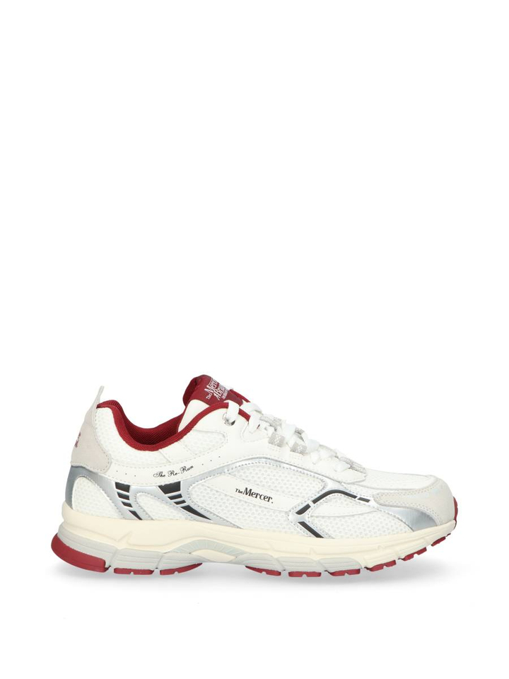 Witte lage sneakers met rood accent Mercer 