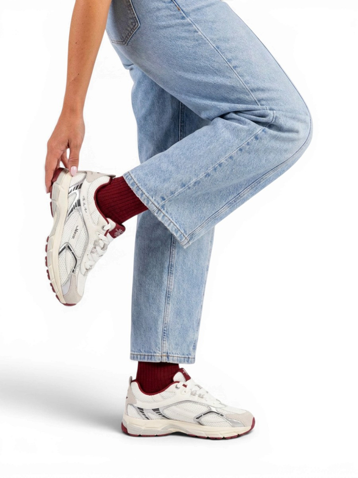 Witte sneakers met rood accent Mercer 