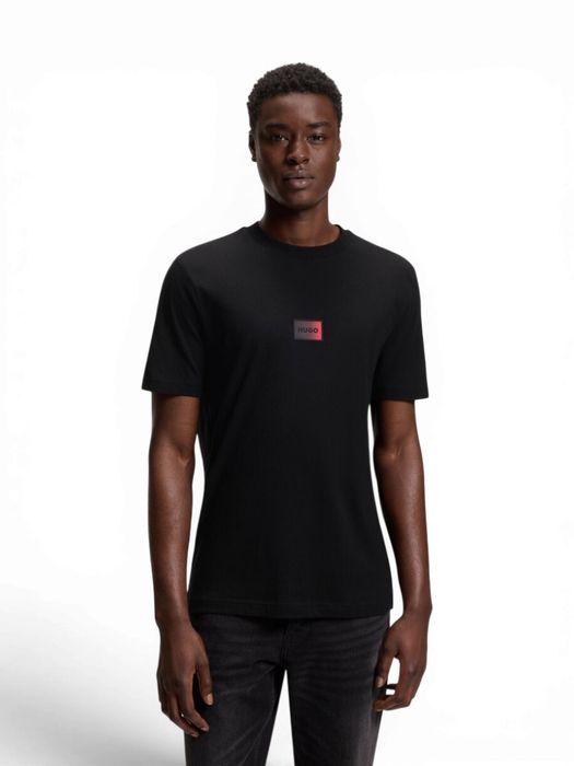 Zwarte t-shirt met logo detail Danotie Hugo Boss