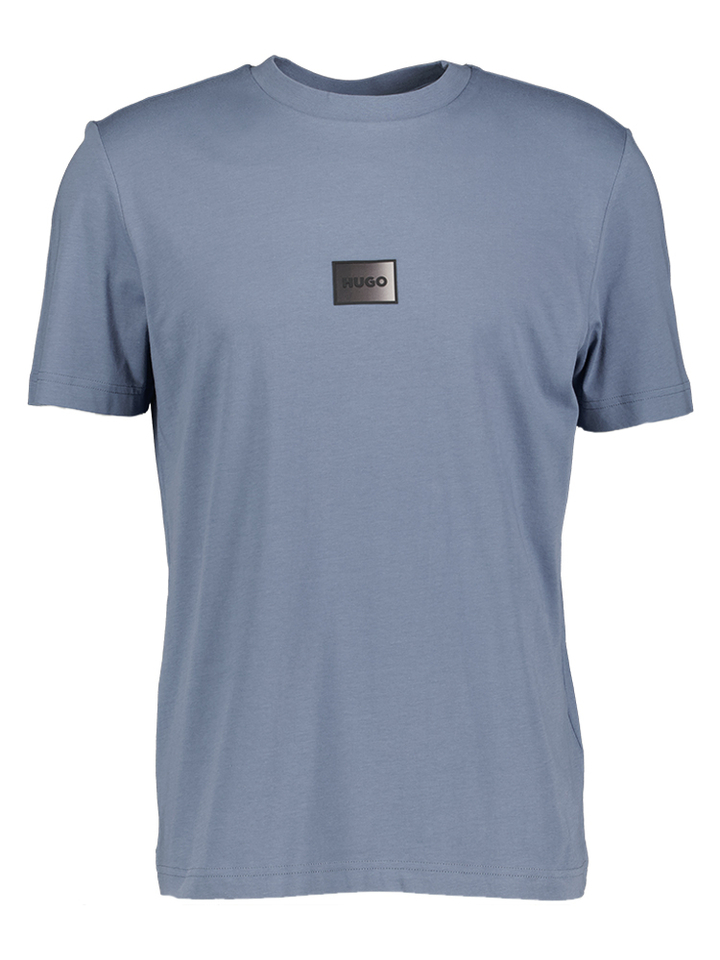 Blauwe t-shirt met logo detail Danotie Hugo Boss