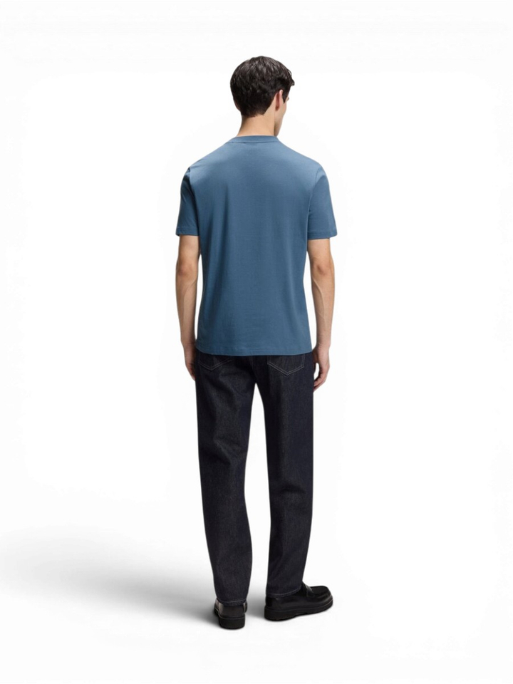 Blauwe t-shirt met logo detail Danotie Hugo Boss