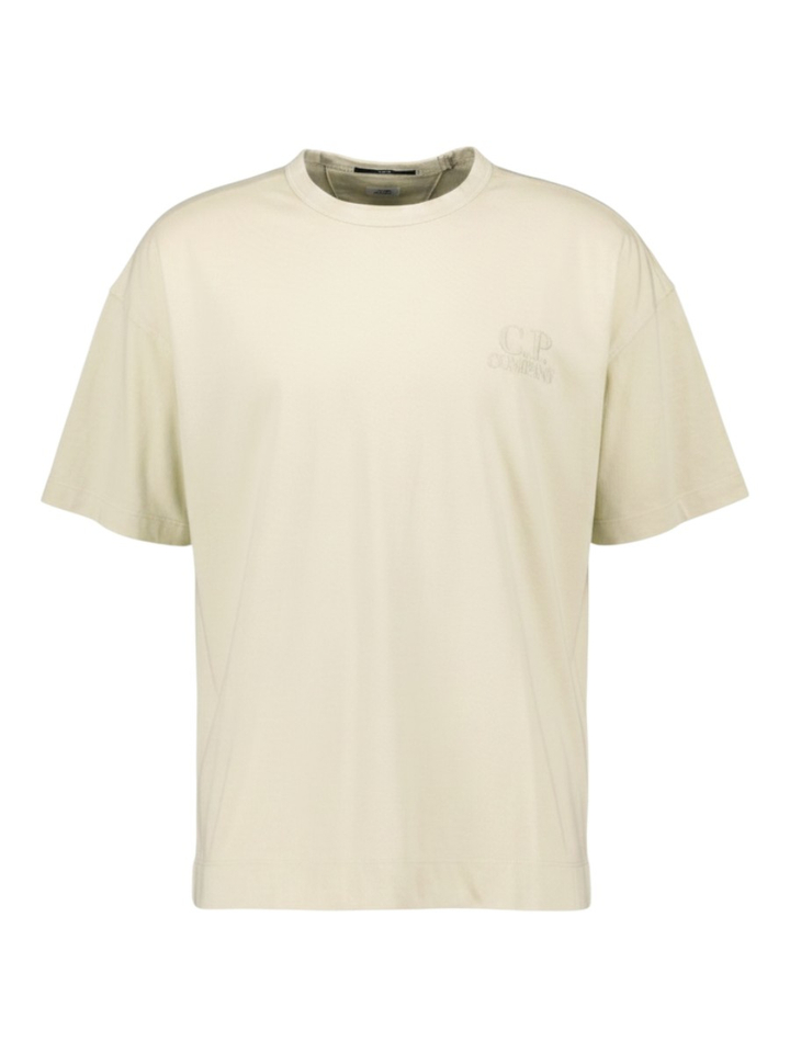 Beige T-shirt met logo Cp Company 
