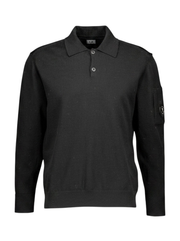 Zwarte polo met lange mouw CP Company