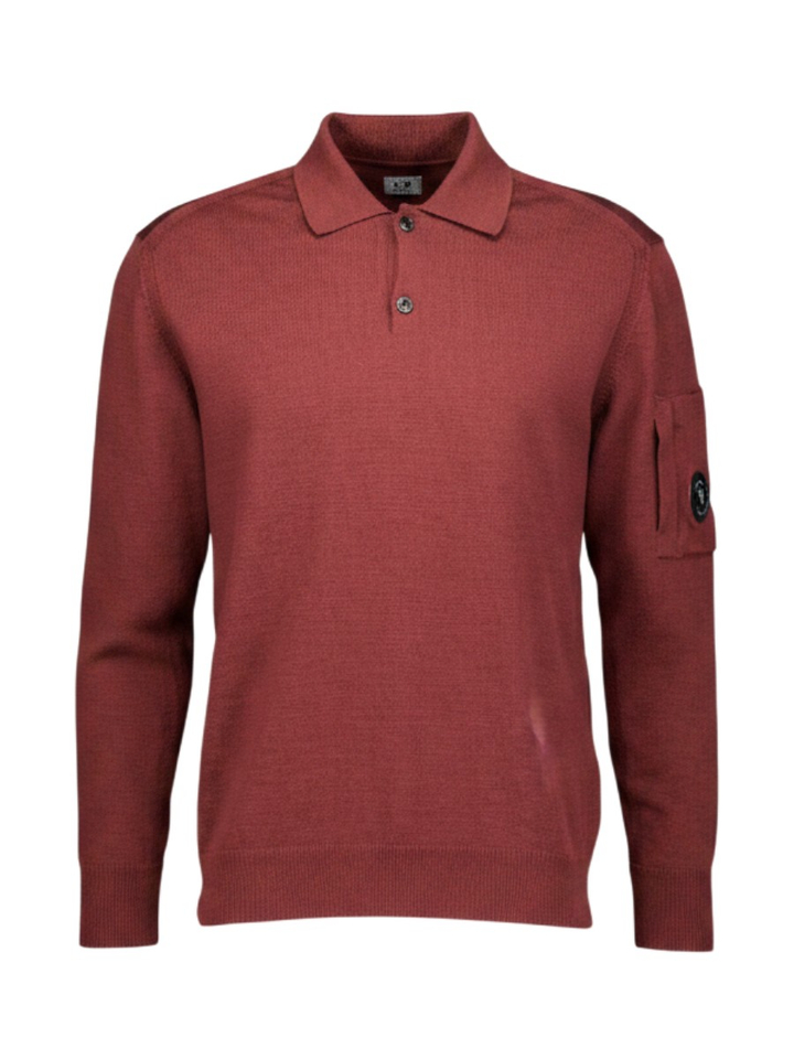 Bordeaux polo met lange mouwen CP Company