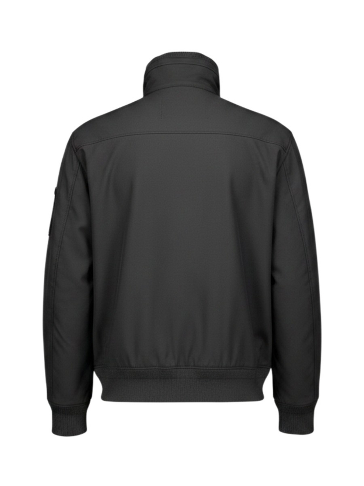 Zwarte jas met rits en kap in de kraag CP Company