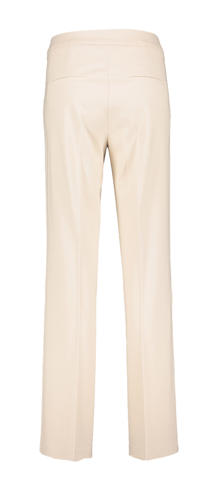 Beige wijde broek met elastiek en plooi Ava Cambio