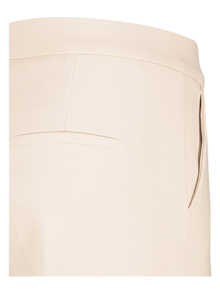 Beige wijde broek met elastiek en plooi Ava Cambio