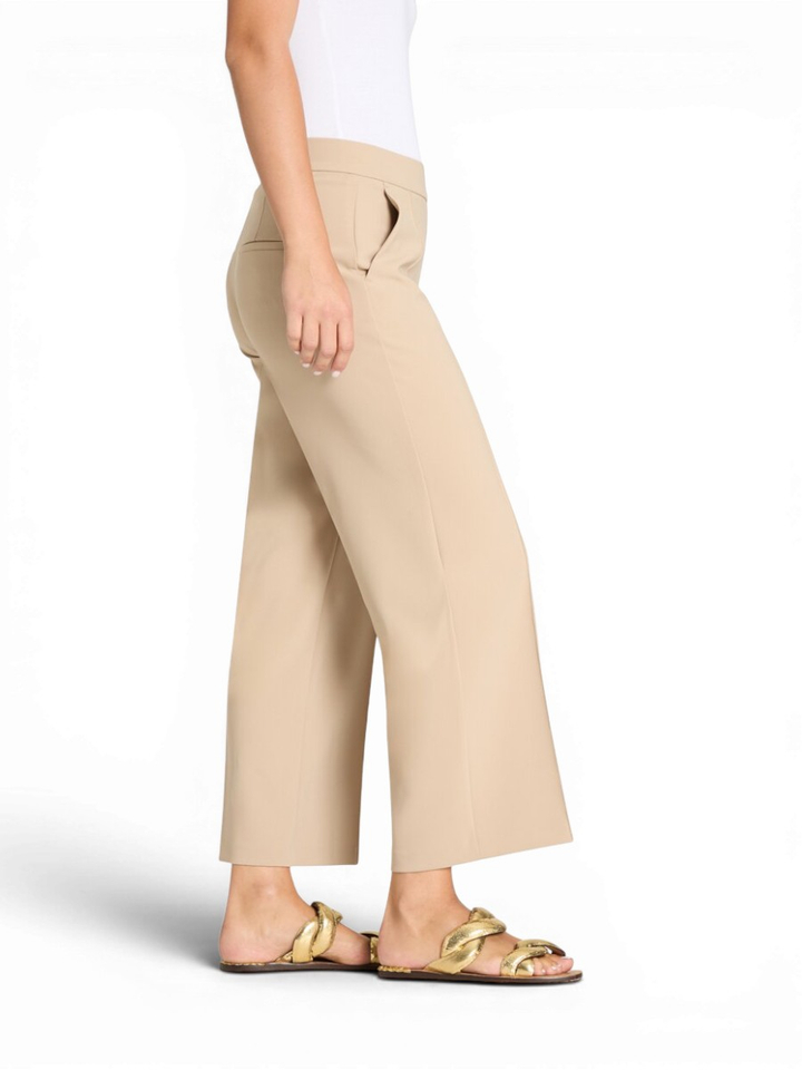 Beige losvallende broek met elastiek Cameron Cambio