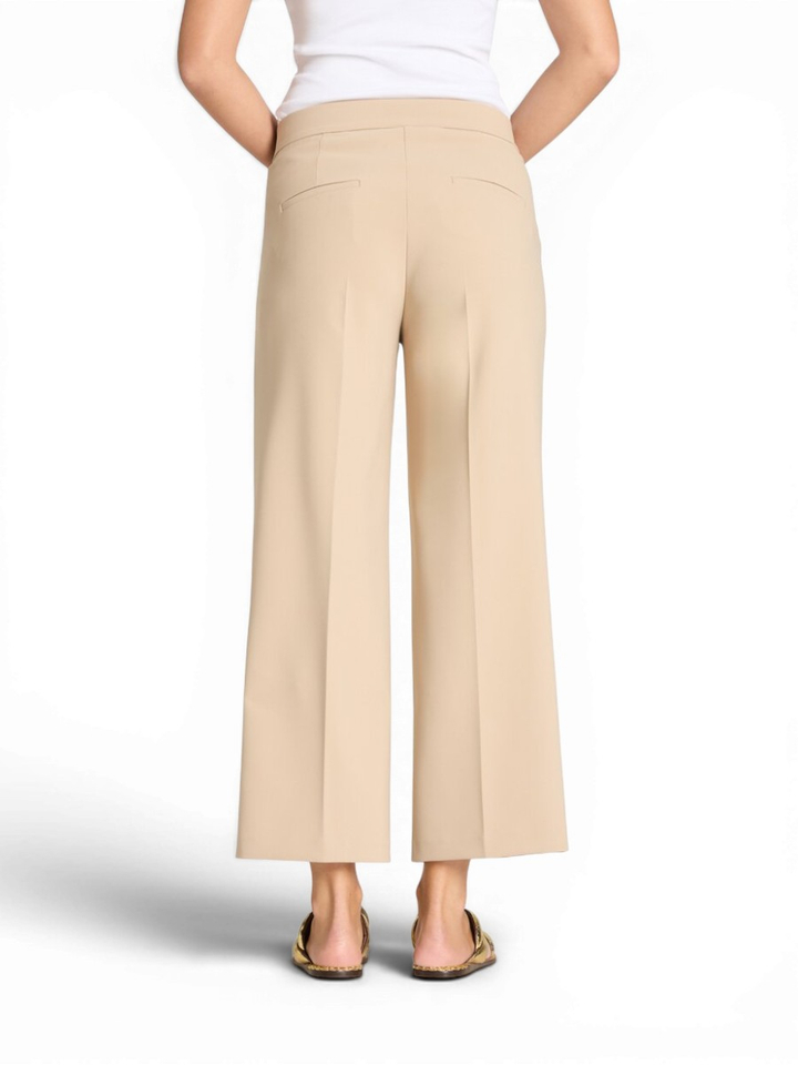 Beige losvallende broek met elastiek Cameron Cambio
