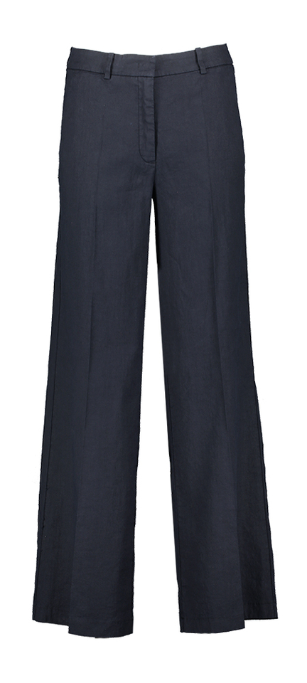 Donkerblauwe linnen broek Mira Cambio