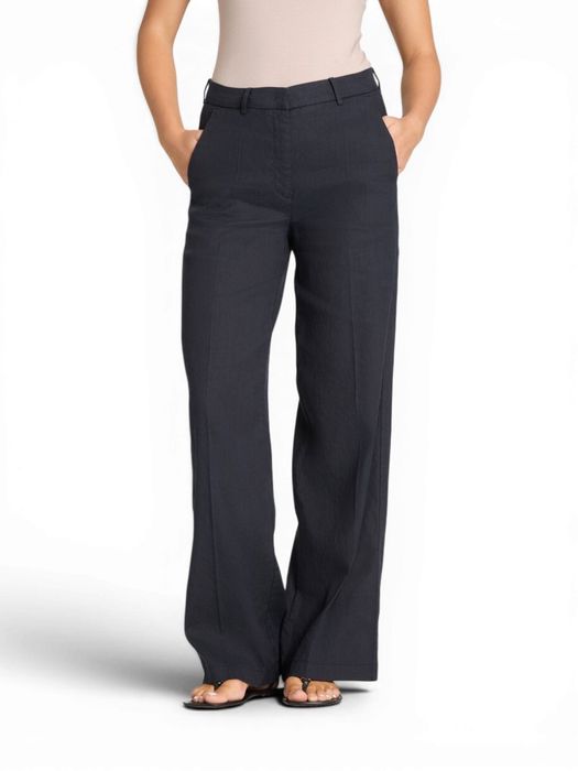 Donkerblauwe linnen broek Mira Cambio