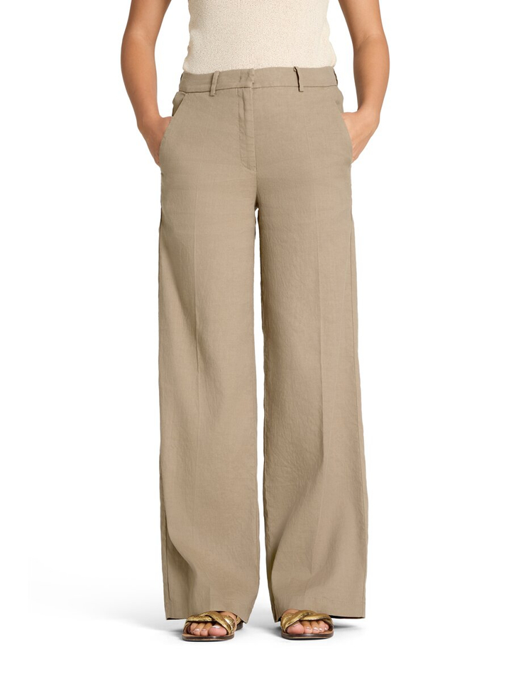 Beige wijde broek Mira Cambio