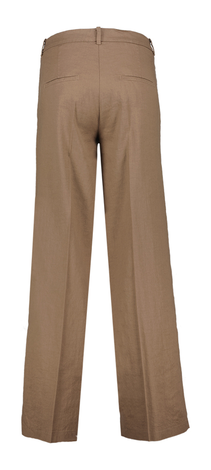 Bruine wijde linnen broek Mira Cambio
