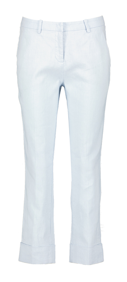 Lichtblauwe linnen broek Krystal Cambio
