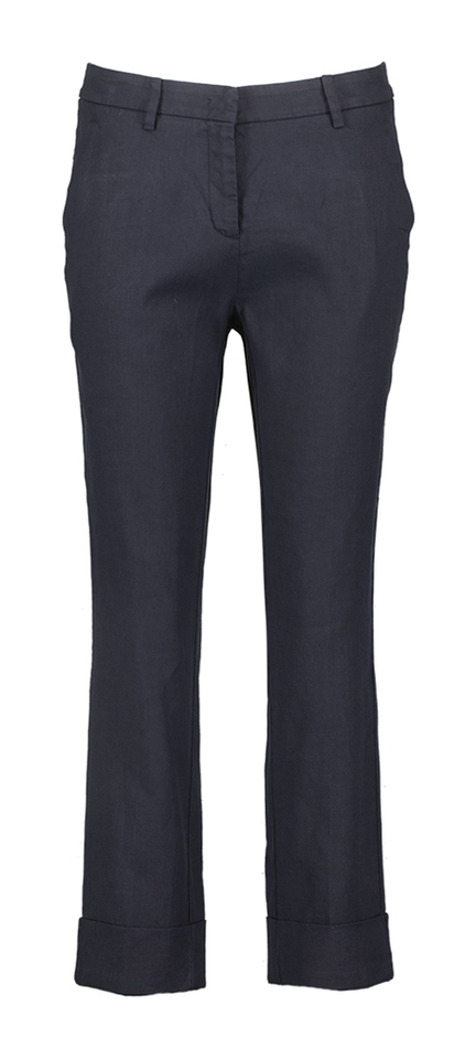 Donkerblauwe linnen broek Krystal Cambio