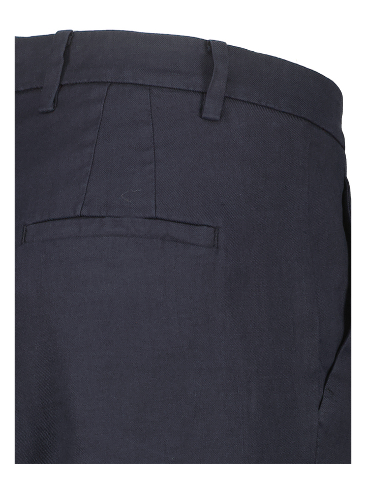 Donkerblauwe linnen broek Krystal Cambio