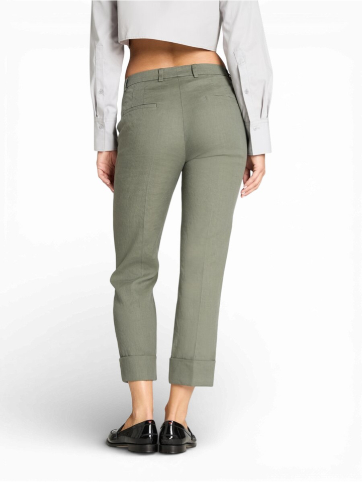 Shadow green linnen broek Krystal Cambio