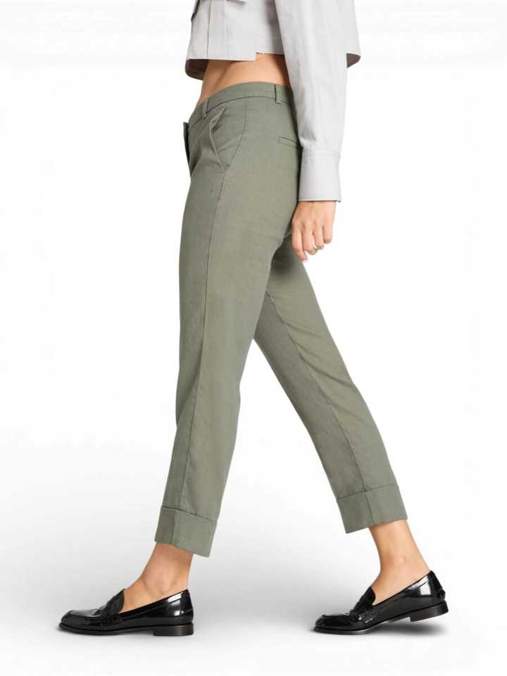 Shadow green linnen broek Krystal Cambio