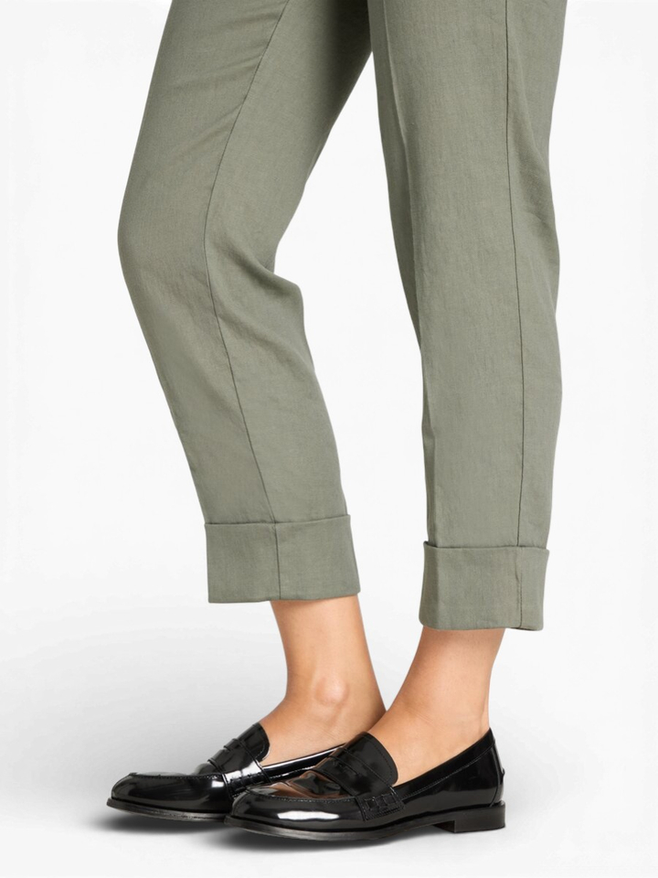 Shadow green linnen broek Krystal Cambio