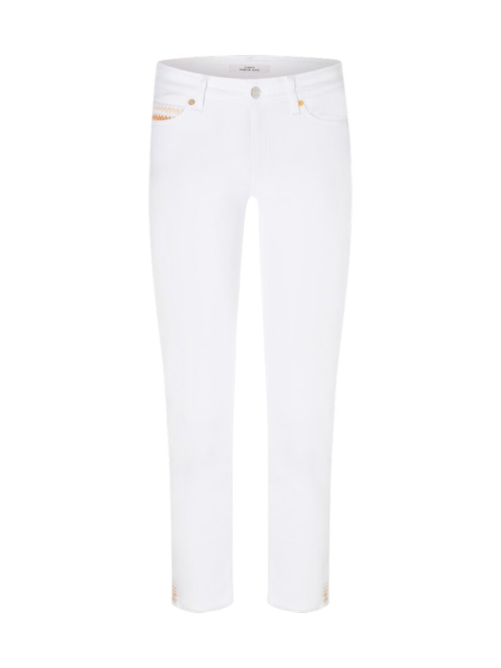 Witte jeansbroek met detail in broekzak Piper Short Cambio