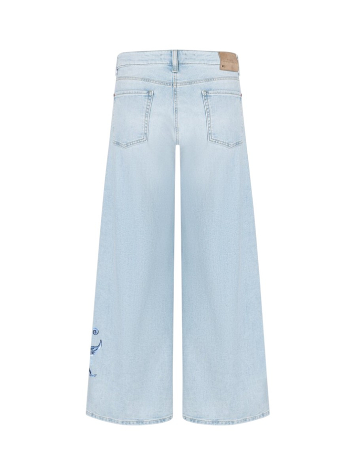 Lichtblauwe jeans met detail Palazzo Cambio