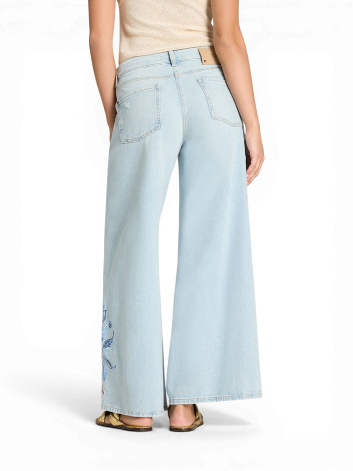 Lichtblauwe jeans met detail Palazzo Cambio