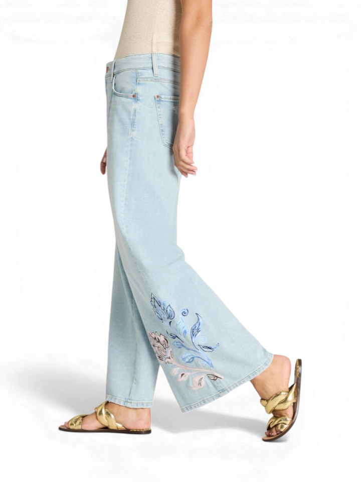 Lichtblauwe jeans met detail Palazzo Cambio