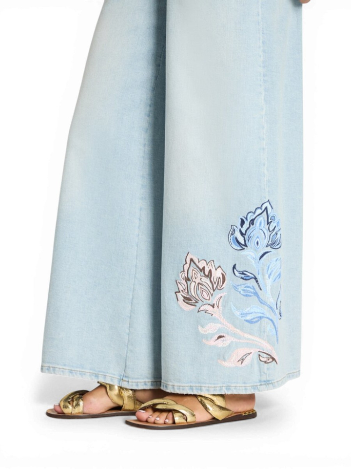 Lichtblauwe jeans met detail Palazzo Cambio