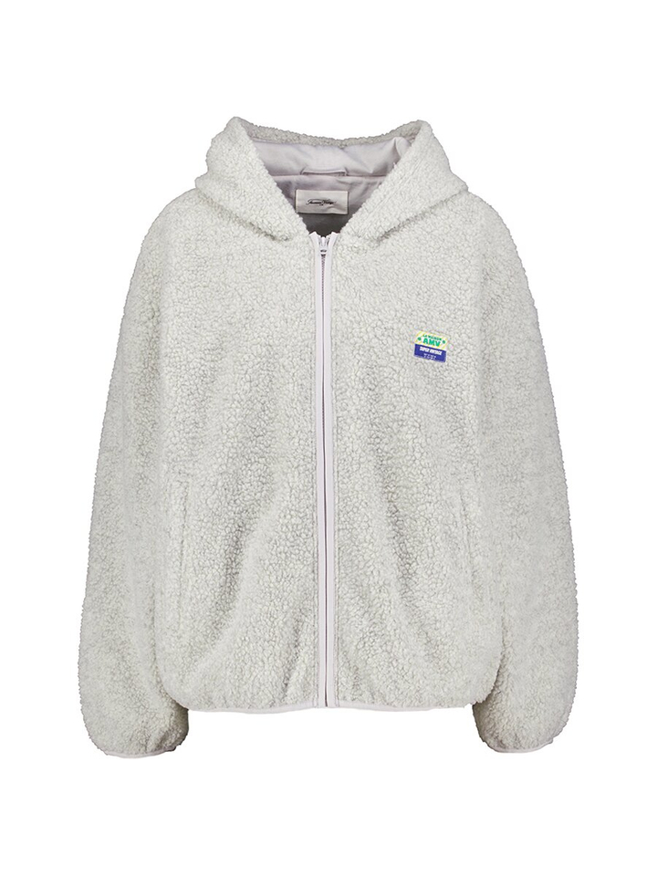 Grijz teddy gilet met kap American Vintage