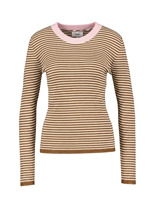 Gestreepte pull met bruine strepen Filina Pullover Numph