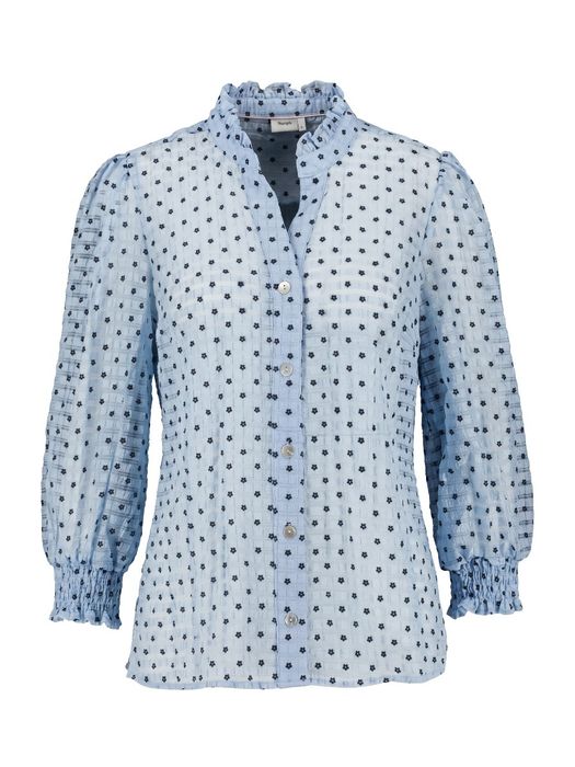 Lichtblauwe bloes met zwarte bloemen Jannet Shirt Numph